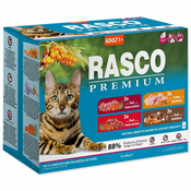 RASCO Premium Cat Pouch Adult - 3x govedina, 3x teletina, 3x puran, 3x raca - 1020 g