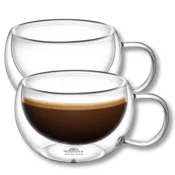 shumee Wilmax | termo kozarci z ročajem | komplet 2 | 250 ml | kozarci za kavo z dvojno steno | komplet kozarcev za latte macchiato | kozarci za kapučino z ročajem | kozarci za čaj