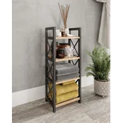 Hanah Home Višenamenska polica Mini Flower 4, Hrast-crna