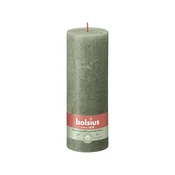 Bolsius Cilinder za svečo Rustic Shine Fresh Olive green 68x190mm