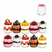 shumee 10x posodice za sladico 200 ml kozarec steklen kozarec za sladico jogurt medeno gladek