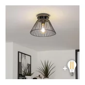 Brilagi - LED prislonski luster CERIA WIRE 1xE27/40W/230V, precnik 21 cm, crne boje
