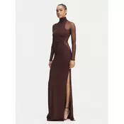 Elisabetta Franchi Večerna obleka AB-R22-62E2-V600 Rjava Slim Fit