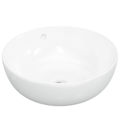 MAISON CHIC Umivalnik - Kopalna umivalnik - Lavabo bel 44x17 cm keramični okrogel, (21684723)