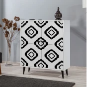 Hanah Home Komoda Multilux Fas 95x111x36cm Belo-Crna