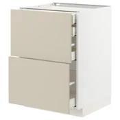 METOD/MAXIMERA Podstav omr 2lč/2nzk/1sre/1vsk prd, bela/Havstorp bež, 60x60 cm
