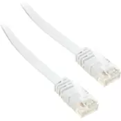InLine Patch Flachband Netzwerkkabel RJ45 CAT6 U/UTP 1m Weiss