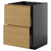 METOD / KNIVSHULT Pod.element sudop. i 2front/2fioke, Crnosiva/Voxtorp im. hrastovine, 60x60 cm