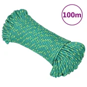 Vidaxl Vrv za čoln zelena 4 mm 100 m polipropilen