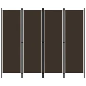 Vidaxl Paravan 4-delni rjav 200x180 cm