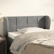 Vidaxl Vzglavje z ušesi svetlo sivo 93x23x78/88 cm žamet