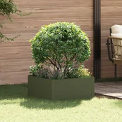 Vidaxl Robovi trave 60 x 60 x 35 cm Jeklo Olivno zelena