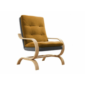 Fotelja Carlsbad 121 (Kronos 01 + Kronos 22) Žuta, 103x67x82cm, Tkanina, GambeNoge: Drvo