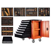 Delavniški voziček z 258 orodji - 7 predalov KD1067