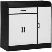 HOMCOM HOMCOM Kuhinjska omarica s predalom, nastavljivimi policami in 2 omarama, črno-bela, 90 × 40 × 90 cm, (20754173)