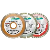 Set dijamantskih reznih ploca - 3 dela po 1x keramika / Universal, segmentna / Turbo WOLFCRAFT