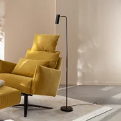 SCHÖNER WOHNEN-Kollektion Stojna svetilka RIK, črna, višina 140 cm, kovina, GU10-LED - Dnevna soba/jedilnica - Sodobni - Aluminij