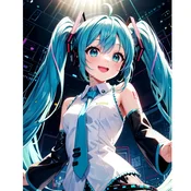 shumee Slikanje po številkah z okvirjem Slike za slikanje Anime Hatsune Miku 40x50cm