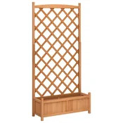 Vidaxl Cvetlični lonec z rešetko rjav 90x35x180 cm masiven les jelka