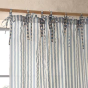 Modra prosojna zavesa 140x183 cm Zanzibar Stripe – Pineapple Elephant