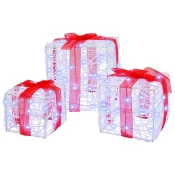 Poklonska kutija 3 pcs Hladna bijela 20 x 20 x 20 cm Akril