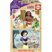 Drevené puzzle Moana a Snehulienka Disney Educa 2x50 dielov od 4 rokov EDU19961
