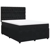 vidaXL vidaXL Box spring posteljni z vzmetnico črn 140x190 cm žamet, (21305104)