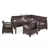 Set vrtnega pohištva Corfu Relax duo z mizo futura rjave barve