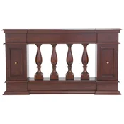 Casa Padrino luxury Art Nouveau mahogany room divider balustrade dark brown/brass 180 x 30 x H. 100 cm - Solid wood room divider - Baroque & Art Nouveau mahogany furniture