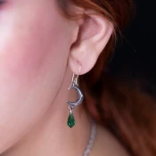 Uhani ALCHEMY GOTHIC - Tears Of The Moon-Green Tear - E477G