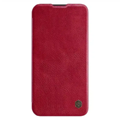 Nillkin Qin Leather Pro preklopna torbica z zaščito za kamero za Samsung Galaxy S23 – rdeča