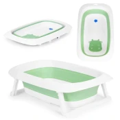 ECO TOYS Sklopiva kadica za bebe sa odvodom Cow, zelena
