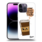 Crna silikonska maskica za Apple iPhone 14 Pro Max - Cute coffee