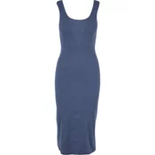 Womens Long Rib Dress Blue