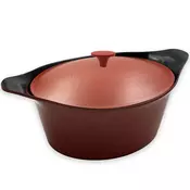 COOKUT Kozica s pokrovom Incredible Cocotte 33cm/opečnata/ovalna/aluminij, (5000198654)