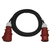 3 fazni zunanji podaljšek 25 m/1 vtičnica/črni/guma/400 V/4 mm2