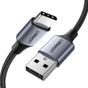 Polnilni in podatkovni kabel Ugreen Connect QC3.0 - USB-A v USB-C kabel iz pletenega najlona 3A - 2m - črn