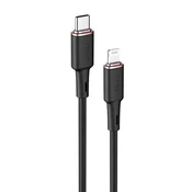 shumee Kabel za iPhone MFI USB-C - Lightning 30W 3A 1,2 m črne barve