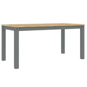 Vidaxl Jedilna miza PANAMA siva 160x80x75 cm trdna borovina