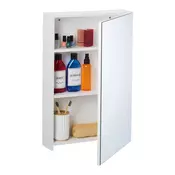 Northix Kopalniška omarica z ogledalom, nastavljiva polica, bela, stenska montaža