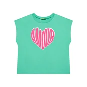 Otroška bombažna kratka majica United Colors of Benetton zelena barva, 3JERC10PB