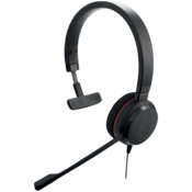 JABRA EVOLVE 20 MS Mono USB Headband, Noise cancelling,USB connector, with mute-button and volume control on the cord, with foam ear cushion, Microsof