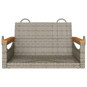Vidaxl Gugalna klop siva 63x62x40 cm poli ratan