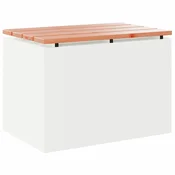 Vidaxl Vrtna klop Bela 60 x 40 x 43 cm Jeklo