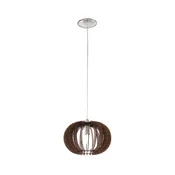 Eglo 95023 - Luster na sajli STELLATO 1xE27/60W/230V precnika 30 cm, braon