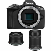 Digitalni fotoaparat Canon, mirorless, EOS R50 + RF-S 18-45mm + RF-S 55-210mm STM 8714574673035