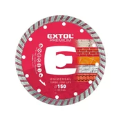 Extol Premium Diamantna rezalna plošča, Turbo dolga življenjska doba - suho in mokro rezanje, 150x22,2x2,5mm