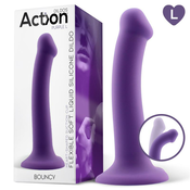 Action Bouncy Liquid Silicone Dildo Hiper Flexible 7.5 19 cm Size L Purple