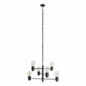 Šesterna črna viseča svetilka Opviq lights Hexa Long