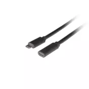 Lanberg USB-C M/F kabel 3.1, 0,5 m, crni CA-USBE-20CC-0005-BK